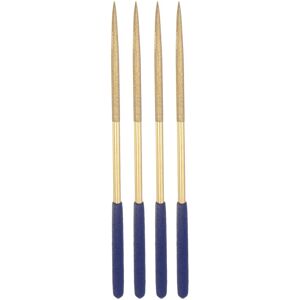 Uxcell Aiguille Fichiers 4.5x180mm Titane Revêtement Rond Poignées Pour 4pcs - Publicité Uxcell Aiguille Fichiers 4.5x180mm Titane Revêtement Rond Poignées Pour 4pcs - Publicité