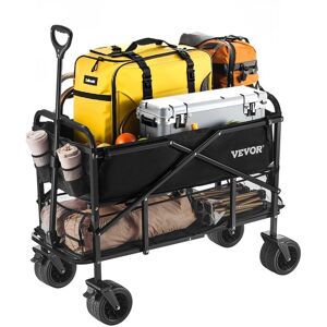 Vevor Chariot De Jardin Transport Pliable Robuste 2 Niveaux 300 L 204,12 Kg Noir - Publicité Vevor Chariot De Jardin Transport Pliable Robuste 2 Niveaux 300 L 204,12 Kg Noir - Publicité
