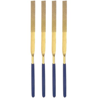 Uxcell Aiguille Fichiers 4x160mm Titane Revêtement Plat Poignées Pour 4pcs - Publicité Uxcell Aiguille Fichiers 4x160mm Titane Revêtement Plat Poignées Pour 4pcs - Publicité