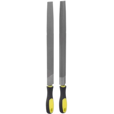 Uxcell 2pcs Demi-Rond Fichier 12\" Haut Carbone Trempé Acier Coupe Main Râpe Poignée - Publicité Uxcell 2pcs Demi-Rond Fichier 12\" Haut Carbone Trempé Acier Coupe Main Râpe Poignée - Publicité