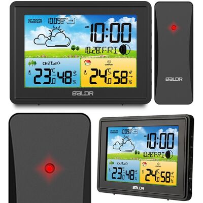 Station Météo BALDR BD-908 Noire - Thermomètre, Humidité, Phases de la lune - Publicité Station Météo BALDR BD-908 Noire - Thermomètre, Humidité, Phases de la lune - Publicité