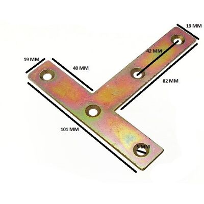 Onestopdiy Plat T Réparation Connecteur Plaque 100mm X 19mm Yzp (Paquet 200) - Publicité Onestopdiy Plat T Réparation Connecteur Plaque 100mm X 19mm Yzp (Paquet 200) - Publicité