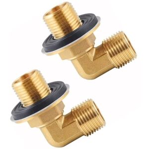 Eurowagens 2pcs Laiton 1/2inch Mâle Coude Dosseret Support Connecteur 90 Degrés Adaptateur - Publicité Eurowagens 2pcs Laiton 1/2inch Mâle Coude Dosseret Support Connecteur 90 Degrés Adaptateur - Publicité