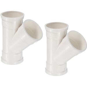 2\" Wye Tuyau Raccord 2pcs Séparateur Tuyau Connecteur Pour Drain Tubes Blanc - Publicité 2\" Wye Tuyau Raccord 2pcs Séparateur Tuyau Connecteur Pour Drain Tubes Blanc - Publicité