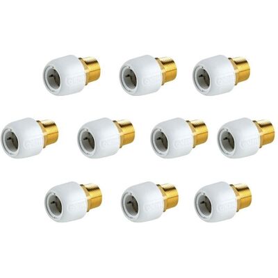Hep2o Wavin Raccord Mâle Laiton 22mm He29/22w Pour Tube 0° 2 Pièces Lot De 10 - Publicité Hep2o Wavin Raccord Mâle Laiton 22mm He29/22w Pour Tube 0° 2 Pièces Lot De 10 - Publicité