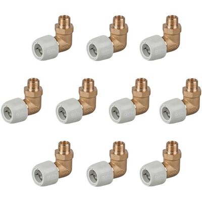 Hep2o Wavin Coude Laiton Mâle 22mm He5m/22w Pour Tube 90° 2 Pièces Lot De 10 - Publicité Hep2o Wavin Coude Laiton Mâle 22mm He5m/22w Pour Tube 90° 2 Pièces Lot De 10 - Publicité