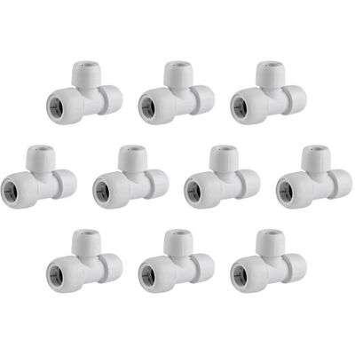 Hep2o Wavin Té Réduit Latéral 28mm Hd13/28w Pour Tube Polybutylène 90° Lot De 10 - Publicité Hep2o Wavin Té Réduit Latéral 28mm Hd13/28w Pour Tube Polybutylène 90° Lot De 10 - Publicité