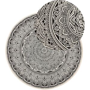 Tapis rond en coton oriental Beliani - 120cm - Publicité Tapis rond en coton oriental Beliani - 120cm - Publicité