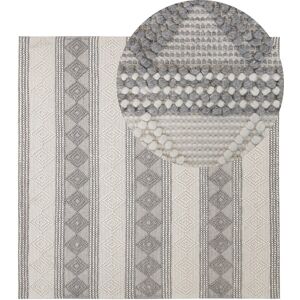Tapis en laine beige clair et gris Beliani 200x200 - Tapis - Publicité Tapis en laine beige clair et gris Beliani 200x200 - Tapis - Publicité