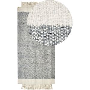 Tapis en Laine Grise et Ivoire 80 x 150 cm - Tapis - Publicité Tapis en Laine Grise et Ivoire 80 x 150 cm - Tapis - Publicité