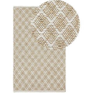 Tapis en jute et laine beige Beliani - Tapis couloir - Publicité Tapis en jute et laine beige Beliani - Tapis couloir - Publicité
