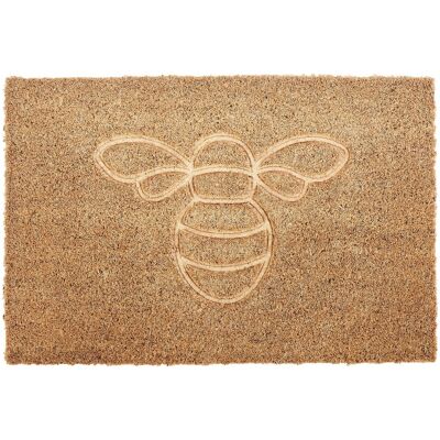 Paillasson intérieur moderne BELIANI 40x60cm motif abeille fibre de coco - Publicité Paillasson intérieur moderne BELIANI 40x60cm motif abeille fibre de coco - Publicité
