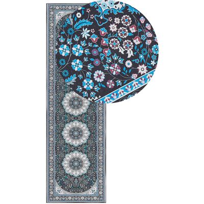 Beliani Gediz - Tapis de couloir motif oriental bleu - Publicité Beliani Gediz - Tapis de couloir motif oriental bleu - Publicité