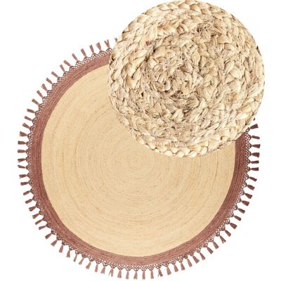 Tapis rond boho en jute Beliani Marts - 200cm - Publicité Tapis rond boho en jute Beliani Marts - 200cm - Publicité