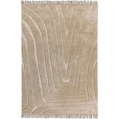 Tapis en polyester beige Beliani - 160x230 cm - Décor Salon - Publicité Tapis en polyester beige Beliani - 160x230 cm - Décor Salon - Publicité