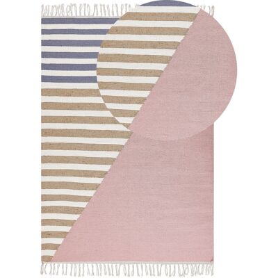 Tapis en laine multicolore Beliani - 160x230 cm - Design moderne - Publicité Tapis en laine multicolore Beliani - 160x230 cm - Design moderne - Publicité