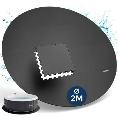 Arebos Tapis Protection Spa Ø200 Cm Eva 16 Pcs Antidérapant Extérieur Noir Sols - Publicité Arebos Tapis Protection Spa Ø200 Cm Eva 16 Pcs Antidérapant Extérieur Noir Sols - Publicité