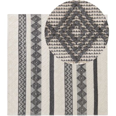 Tapis en Laine 200x200 Beige Gris - Tapis - Publicité Tapis en Laine 200x200 Beige Gris - Tapis - Publicité