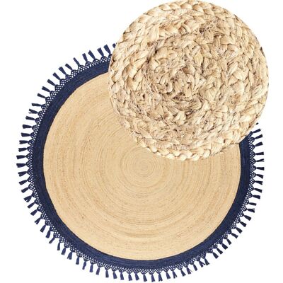 Beliani - Tapis rond boho en jute 200cm - Tapis - Publicité Beliani - Tapis rond boho en jute 200cm - Tapis - Publicité