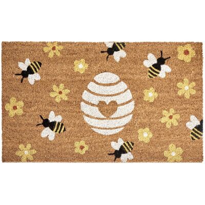 Beliani Paillasson En Fibre De Coco 40 X 60 Cm Antidérapant Dessous En Pvc Motif Abeille - Publicité Beliani Paillasson En Fibre De Coco 40 X 60 Cm Antidérapant Dessous En Pvc Motif Abeille - Publicité