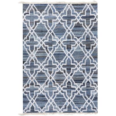 Beliani - Tapis À Poil Ras - Adiyaman - 140 X 200 Cm, En Coton Et Denim, Bleu Fo - Publicité Beliani - Tapis À Poil Ras - Adiyaman - 140 X 200 Cm, En Coton Et Denim, Bleu Fo - Publicité