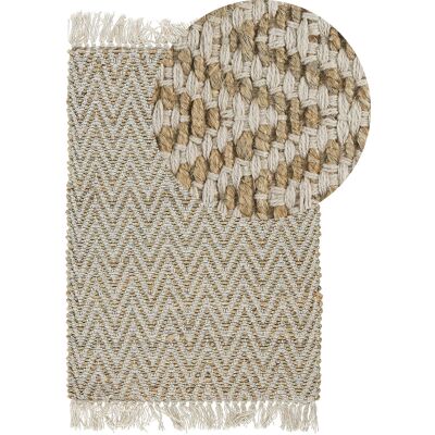 Tapis couloir beige coton jute style bohème pour chambre et couloir - Publicité Tapis couloir beige coton jute style bohème pour chambre et couloir - Publicité