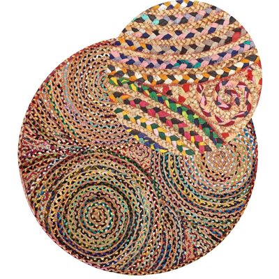 Beliani YENICE Tapis rond en coton hippie multicolore - Tapis - Publicité Beliani YENICE Tapis rond en coton hippie multicolore - Tapis - Publicité