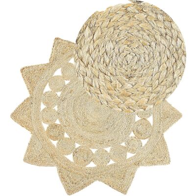 Tapis Rond Beige en Jute Beliani - Tapis - Publicité Tapis Rond Beige en Jute Beliani - Tapis - Publicité