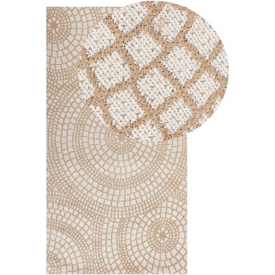 Tapis en Jute Beliani 80x150cm Beige et Blanc - Tapis - Publicité Tapis en Jute Beliani 80x150cm Beige et Blanc - Tapis - Publicité