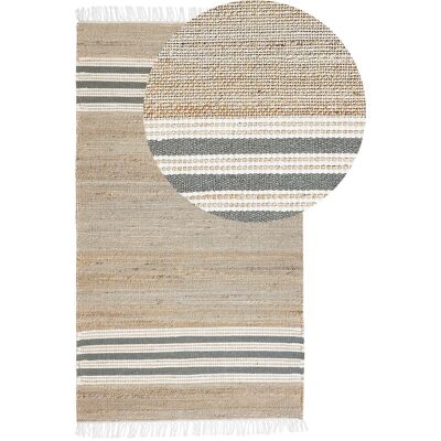 Tapis en Jute Beliani Mirza - Style Bohème Rectangulaire 80x150cm - Publicité Tapis en Jute Beliani Mirza - Style Bohème Rectangulaire 80x150cm - Publicité