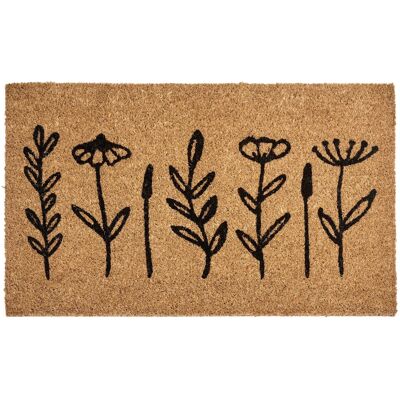 Beliani Paillasson En Fibre De Coco 40 X 60 Cm Antidérapant Dessous En Pvc Motif Floral - Publicité Beliani Paillasson En Fibre De Coco 40 X 60 Cm Antidérapant Dessous En Pvc Motif Floral - Publicité