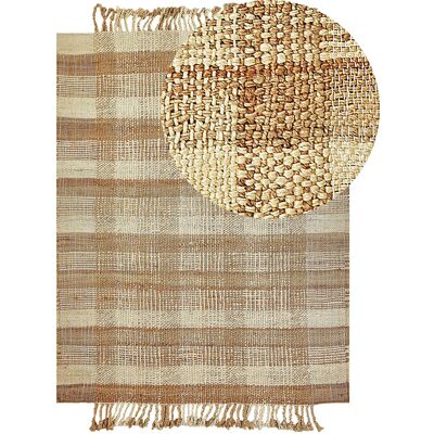 Tapis en Jute Beliani - Naturel 160x230cm - Rectangulaire - Publicité Tapis en Jute Beliani - Naturel 160x230cm - Rectangulaire - Publicité