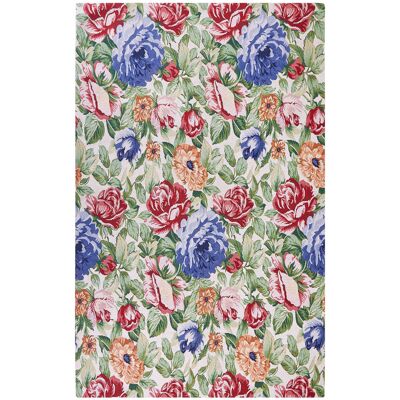 Tapis en coton multicolore 140 x 200 cm motif floral tissage jacquard plat salon chambre - Tapis - Publicité Tapis en coton multicolore 140 x 200 cm motif floral tissage jacquard plat salon chambre - Tapis - Publicité