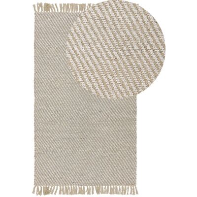 Tapis en jute et coton beige Beliani - Style bohème 80x120cm - Publicité Tapis en jute et coton beige Beliani - Style bohème 80x120cm - Publicité