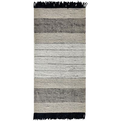Tapis Beliani Beige et Noir en Laine et Coton 80 x 150 cm à Franges - Tapis - Publicité Tapis Beliani Beige et Noir en Laine et Coton 80 x 150 cm à Franges - Tapis - Publicité