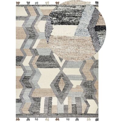 Tapis Kilim en Laine Multicolore 160x230cm - Style Bohème - Publicité Tapis Kilim en Laine Multicolore 160x230cm - Style Bohème - Publicité