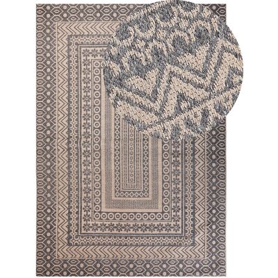 Tapis en jute beige et gris - Motif géométrique moderne - Publicité Tapis en jute beige et gris - Motif géométrique moderne - Publicité