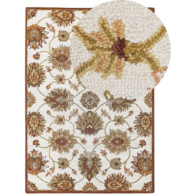 Tapis en Laine Beliani 140 x 200 cm Beige et Marron - Tapis - Publicité Tapis en Laine Beliani 140 x 200 cm Beige et Marron - Tapis - Publicité