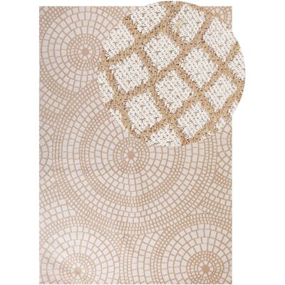 Beliani Tapis en Jute 160 x 230 cm Beige et Blanc ARIBA - Tapis - Publicité Beliani Tapis en Jute 160 x 230 cm Beige et Blanc ARIBA - Tapis - Publicité
