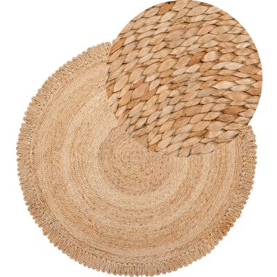 Tapis rond en jute Beliani - 140 cm - Beige - Style boho rustique - Publicité Tapis rond en jute Beliani - 140 cm - Beige - Style boho rustique - Publicité