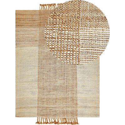 Tapis en jute beige 140 x 200 cm - Tapis - Publicité Tapis en jute beige 140 x 200 cm - Tapis - Publicité