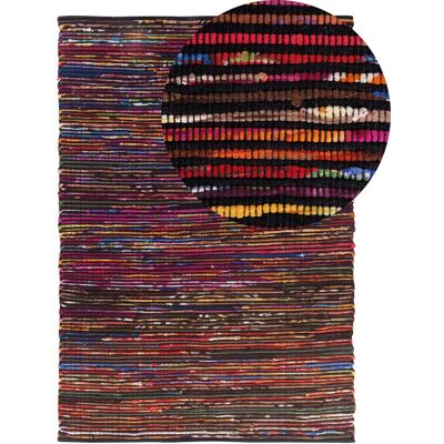 Beliani Tapis Tressé 140 X 200 Cm En Coton Et Polyester Noir Fabriqué À La Main Bartin - Publicité Beliani Tapis Tressé 140 X 200 Cm En Coton Et Polyester Noir Fabriqué À La Main Bartin - Publicité