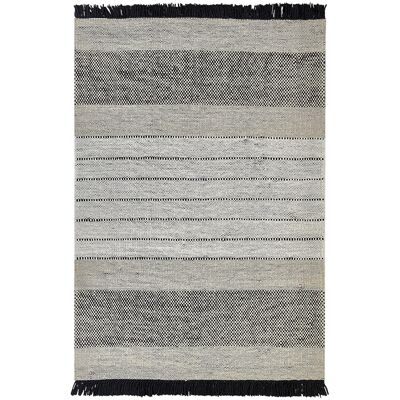 Beliani Tapis en Laine 160 x 230 cm Beige et Noir - Tapis - Publicité Beliani Tapis en Laine 160 x 230 cm Beige et Noir - Tapis - Publicité