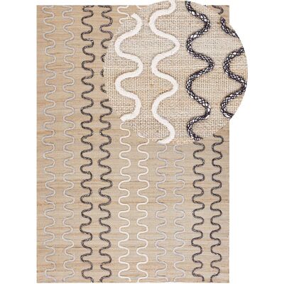 Tapis en jute Beliani Modèle SOGUT - 160x230cm - Style bohème rustique - Publicité Tapis en jute Beliani Modèle SOGUT - 160x230cm - Style bohème rustique - Publicité