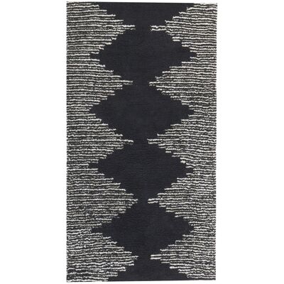 Tapis en coton Beliani - Noir et blanc - 80x150cm - Style scandinave - Publicité Tapis en coton Beliani - Noir et blanc - 80x150cm - Style scandinave - Publicité