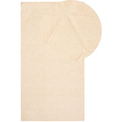 Tapis en fausse fourrure de lapin Beliani - Beige - 80 x 150 cm - Publicité Tapis en fausse fourrure de lapin Beliani - Beige - 80 x 150 cm - Publicité