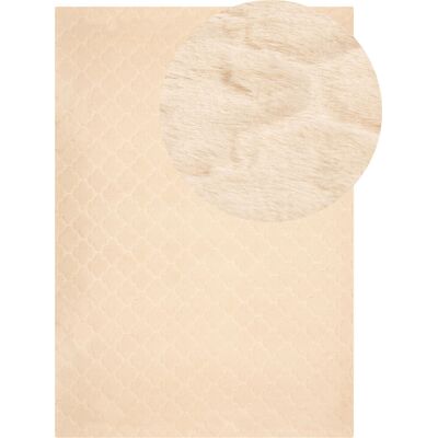 Tapis en fausse fourrure de lapin beige Beliani - 160x230cm - Motif moderne - Publicité Tapis en fausse fourrure de lapin beige Beliani - 160x230cm - Motif moderne - Publicité