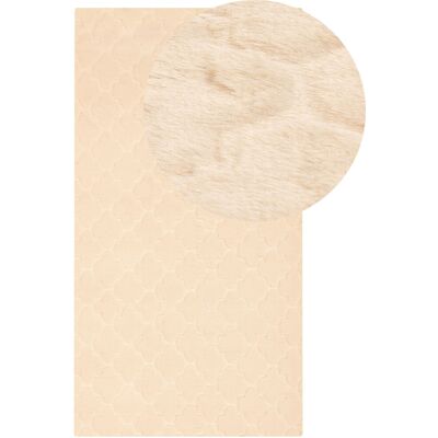 Beliani Tapis en Faux Lapin Beige - 80x150cm - Tapis - Publicité Beliani Tapis en Faux Lapin Beige - 80x150cm - Tapis - Publicité
