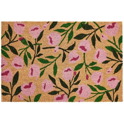 Beliani Paillasson En Fibre De Coco 60 X 90 Cm Antidérapant Dessous En Pvc Motif Floral - Publicité Beliani Paillasson En Fibre De Coco 60 X 90 Cm Antidérapant Dessous En Pvc Motif Floral - Publicité