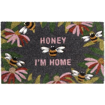 Beliani Paillasson Moderne En Fibre De Coco 45 X 75 Cm Motif Abeille Antidérapant En Pvc - Publicité Beliani Paillasson Moderne En Fibre De Coco 45 X 75 Cm Motif Abeille Antidérapant En Pvc - Publicité